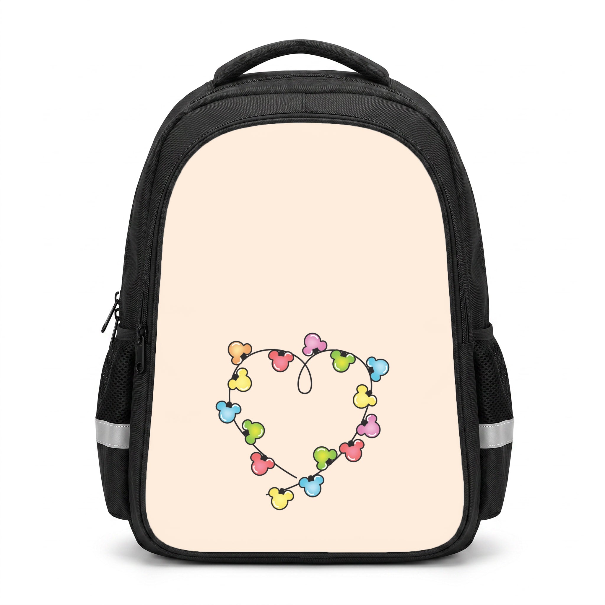 Cartoon Mouse Christmas Fairylights Heart Backpack