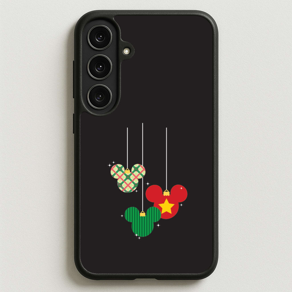Cartoon Mouse Hanging Baubles Phone Case for Galaxy S25FE