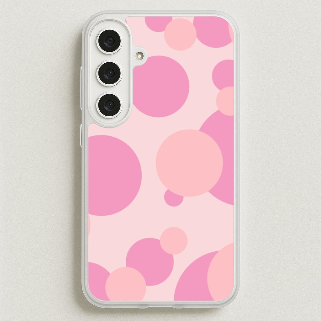Pink Bubble Pattern Phone Case for Galaxy S25FE