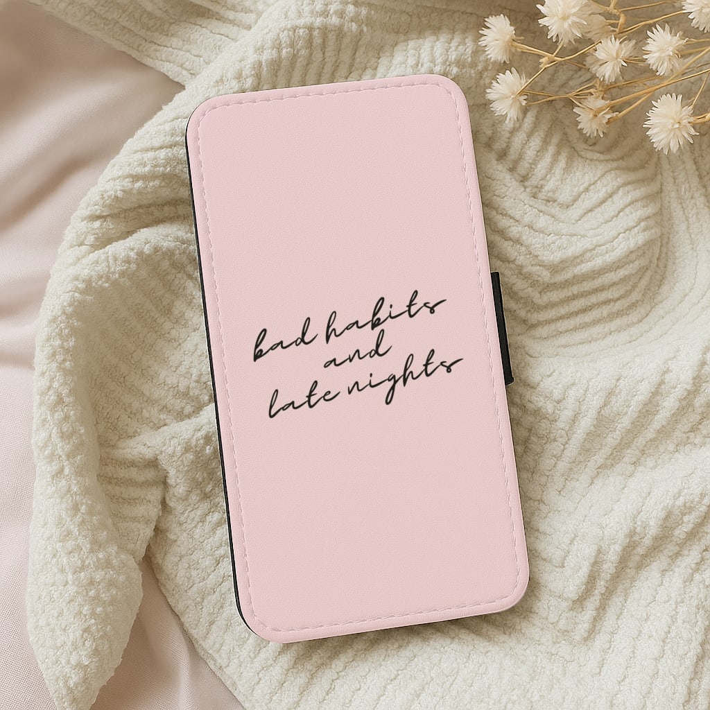 Bad Habits And Late Nights - TikTok Trends Wallet Phone Case