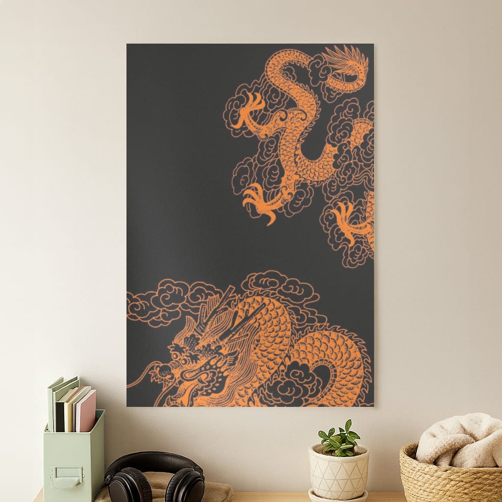Orange Dragon Poster