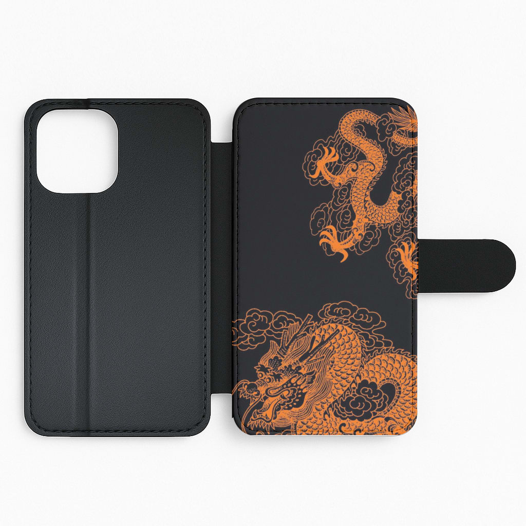Orange Dragon Flip Phone Case