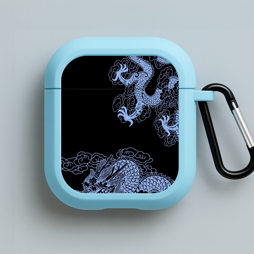 Dark Blue Dragon Blue AirPods Case