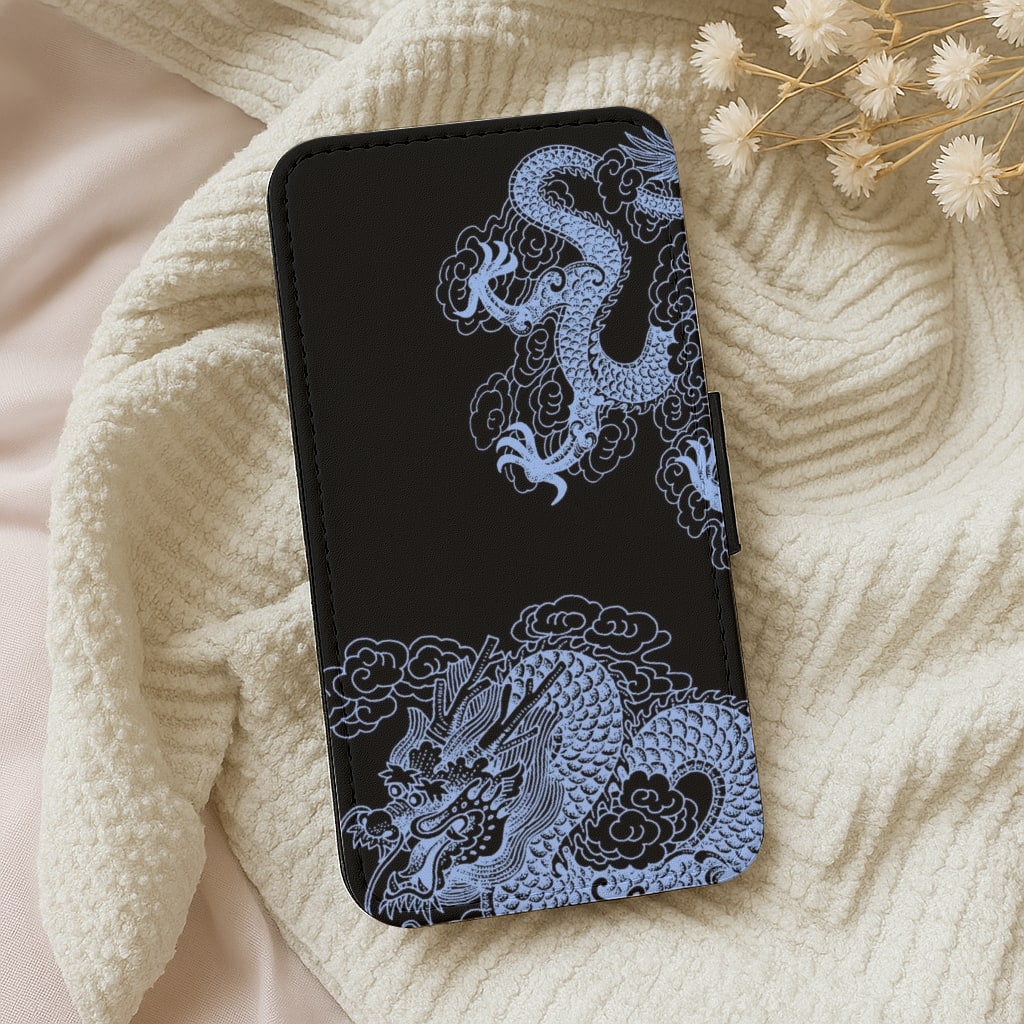 Dark Blue Dragon Wallet Phone Case