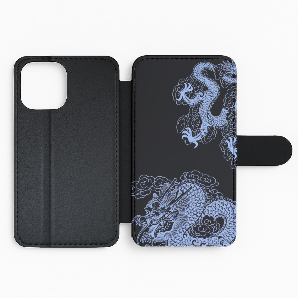 Dark Blue Dragon Flip Phone Case