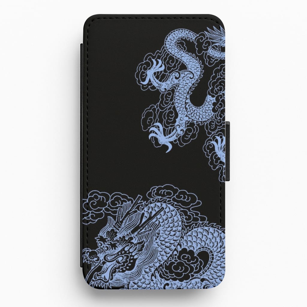 Dark Blue Dragon Flip / Wallet Phone Case