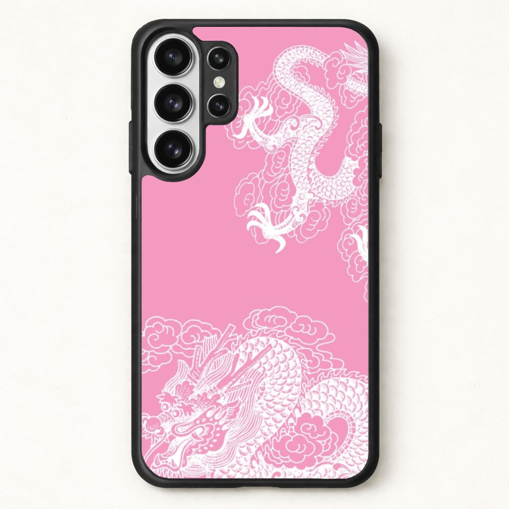 Pink Background Dragon Phone Case for Galaxy S26 Ultra