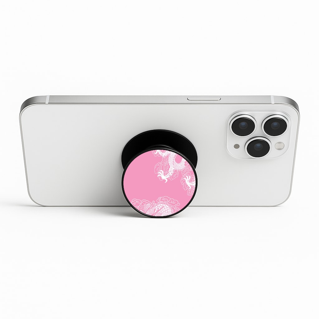 Pink Background Dragon Phone Stand