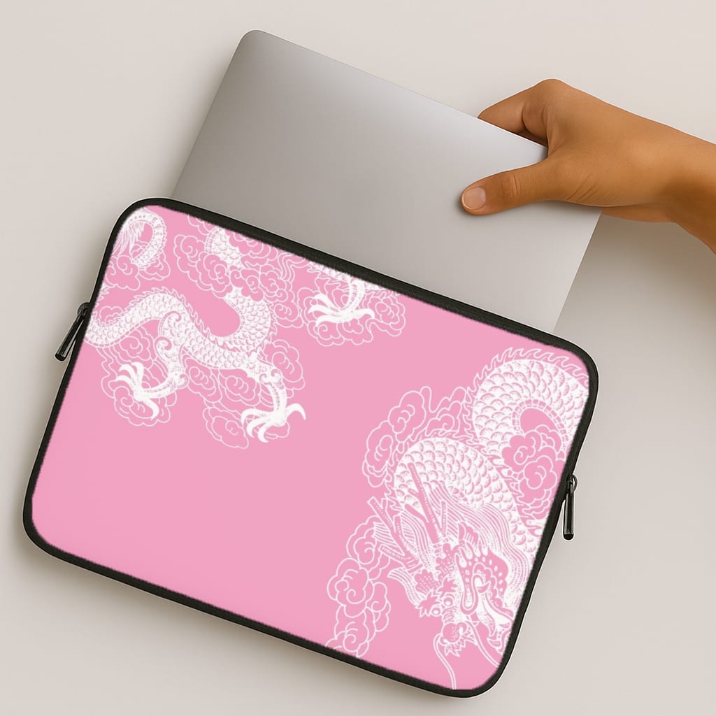 Pink Background Dragon MacBook Case