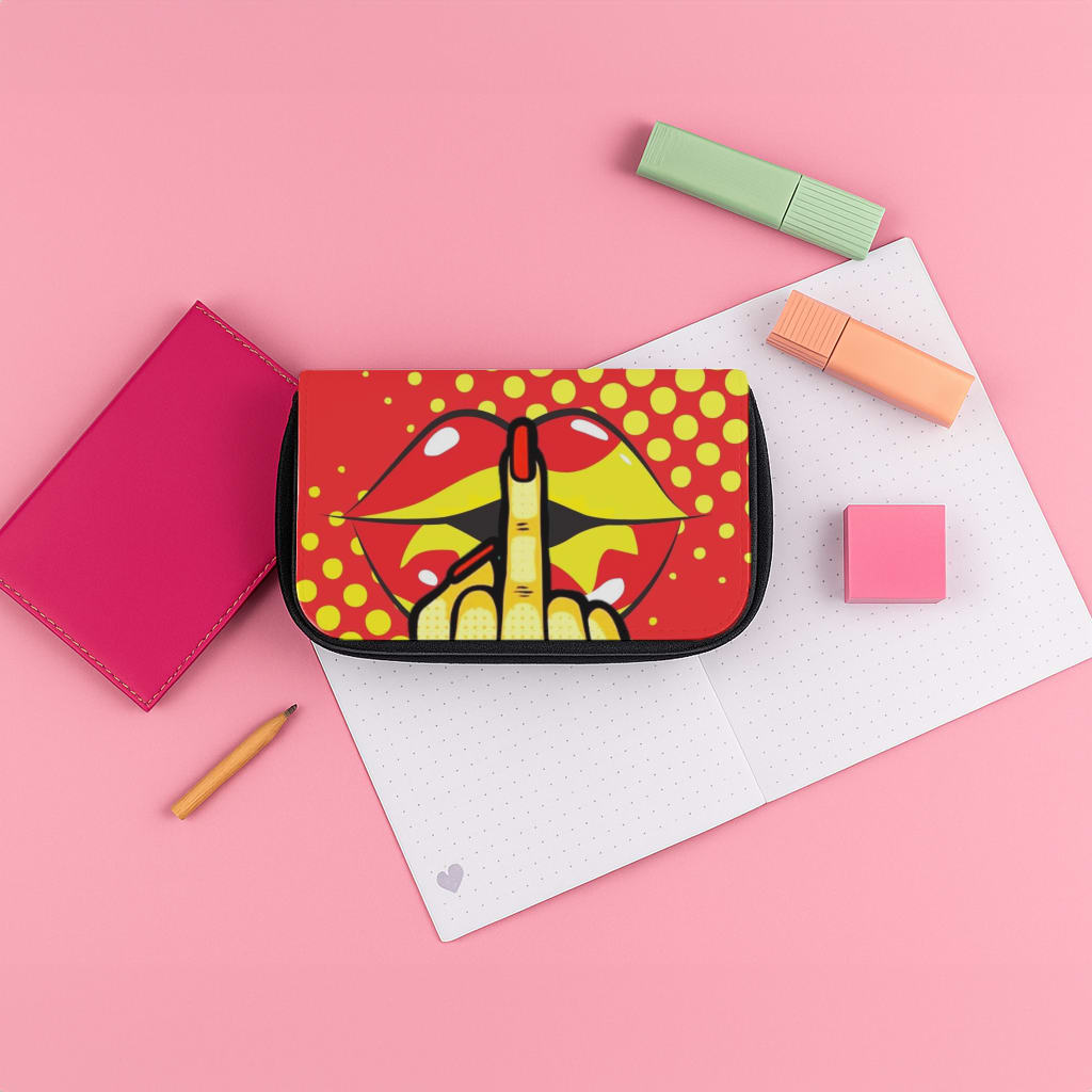 Middle Finger Kiss - Pop Art Pencil Case