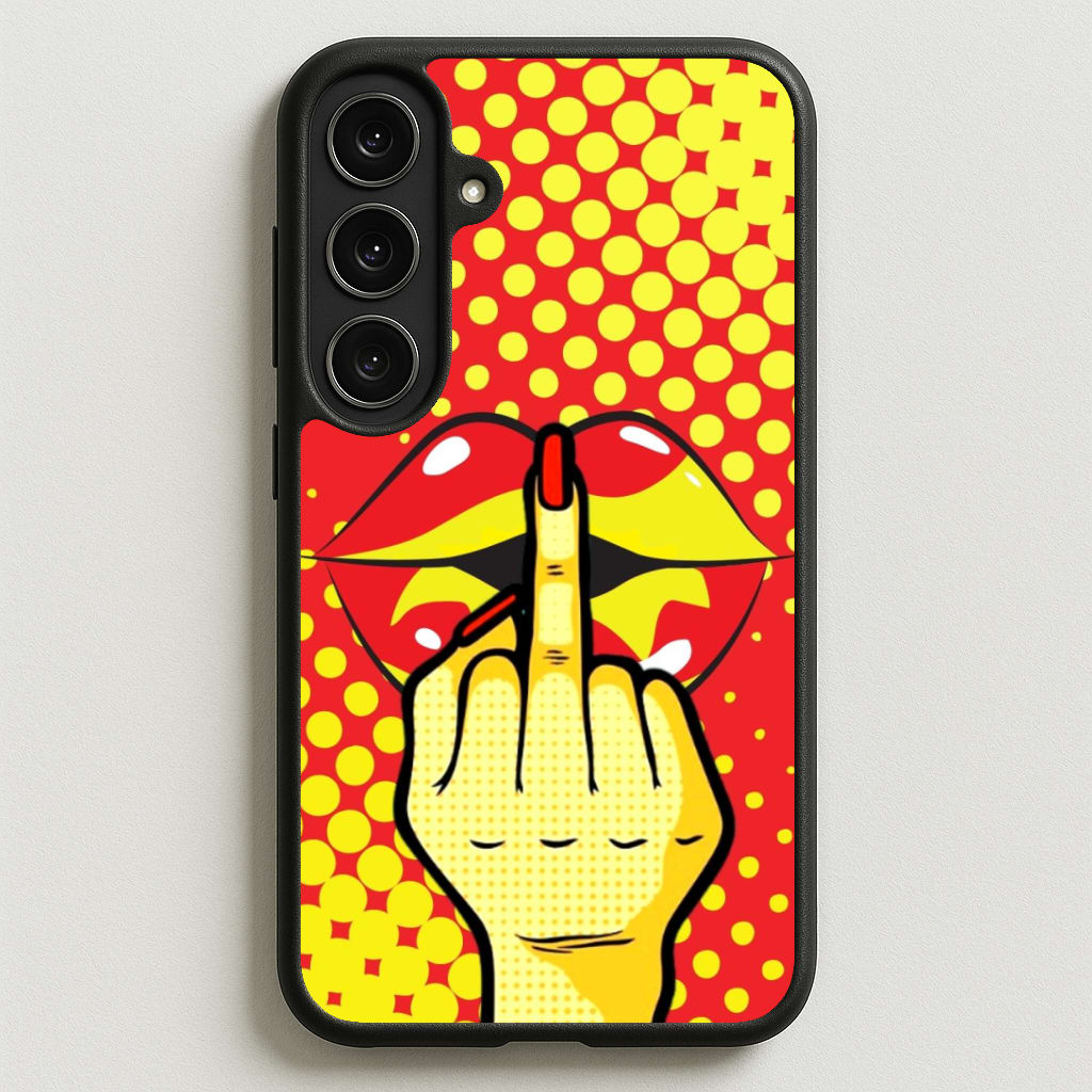 Middle Finger Kiss - Pop Art Phone Case for Galaxy S25FE