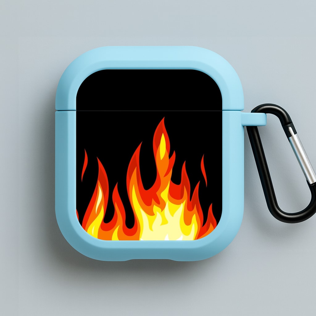 Black Flame  Blue AirPods Case