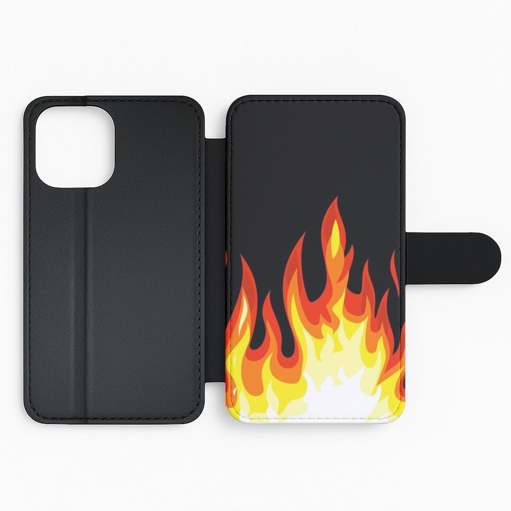 Black Flame Flip Phone Case