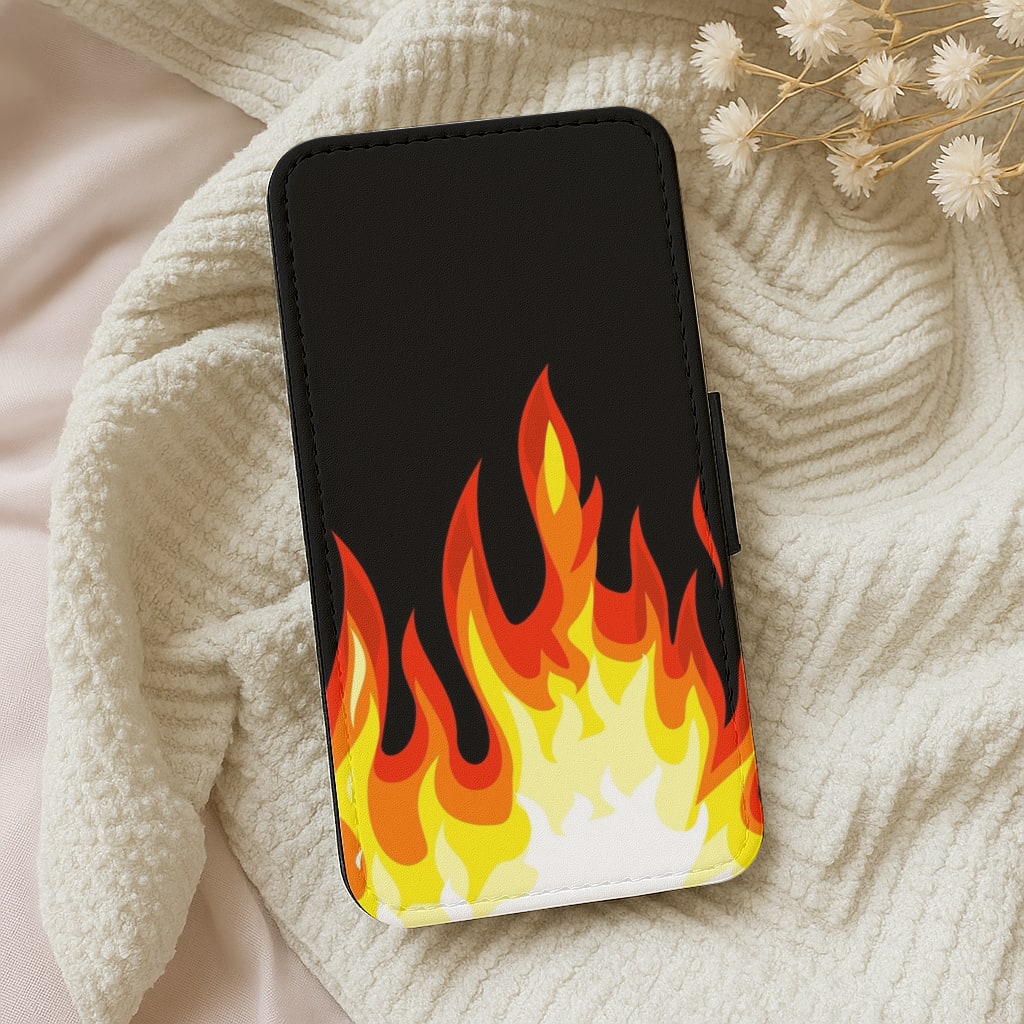 Black Flame Wallet Phone Case