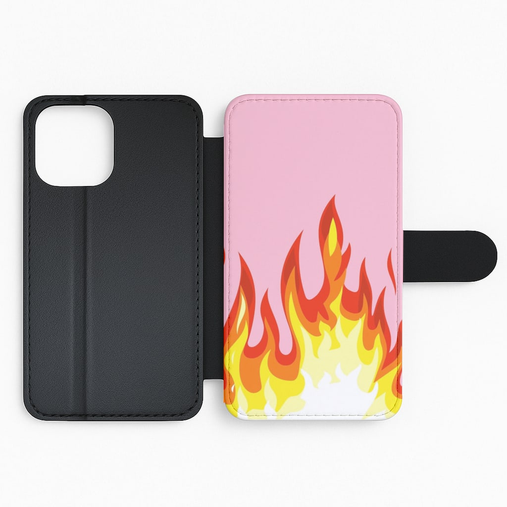 Pink Flame Flip Phone Case