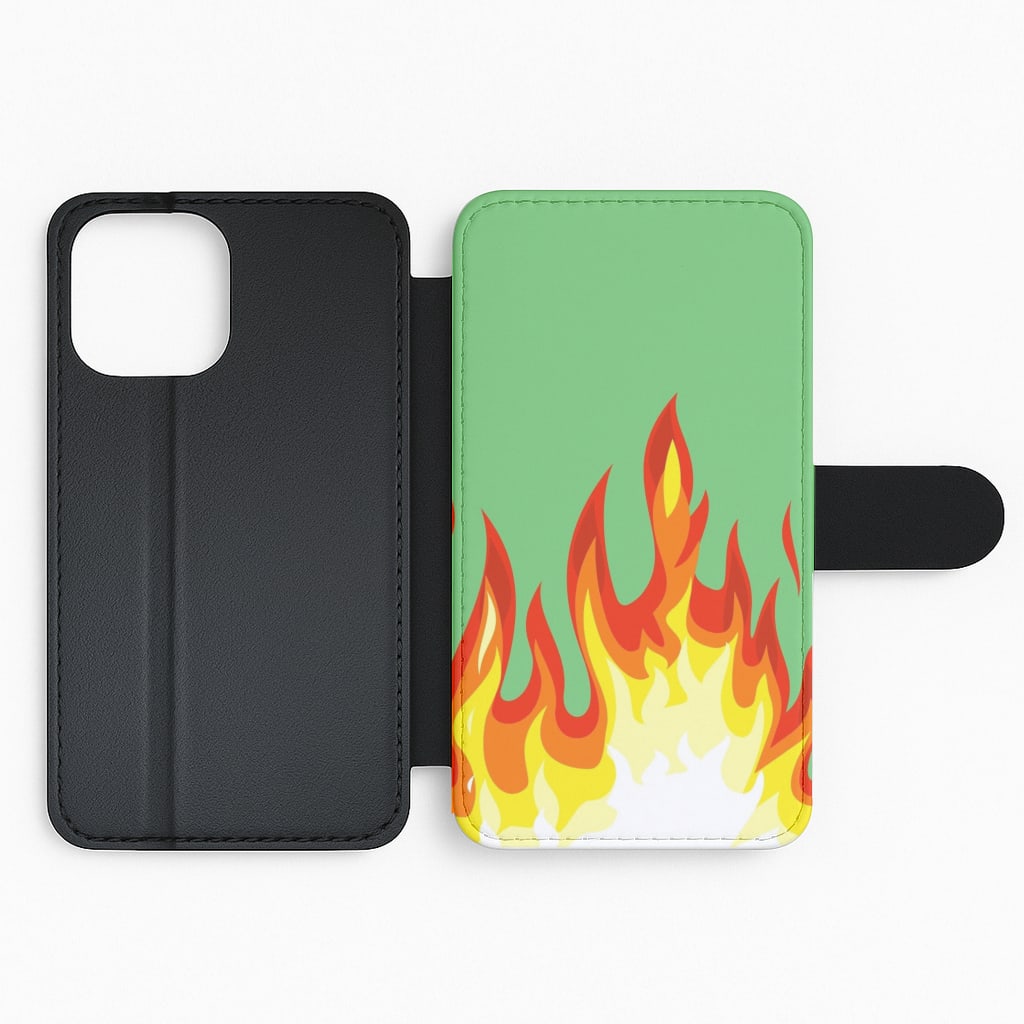 Green Flame Flip Phone Case