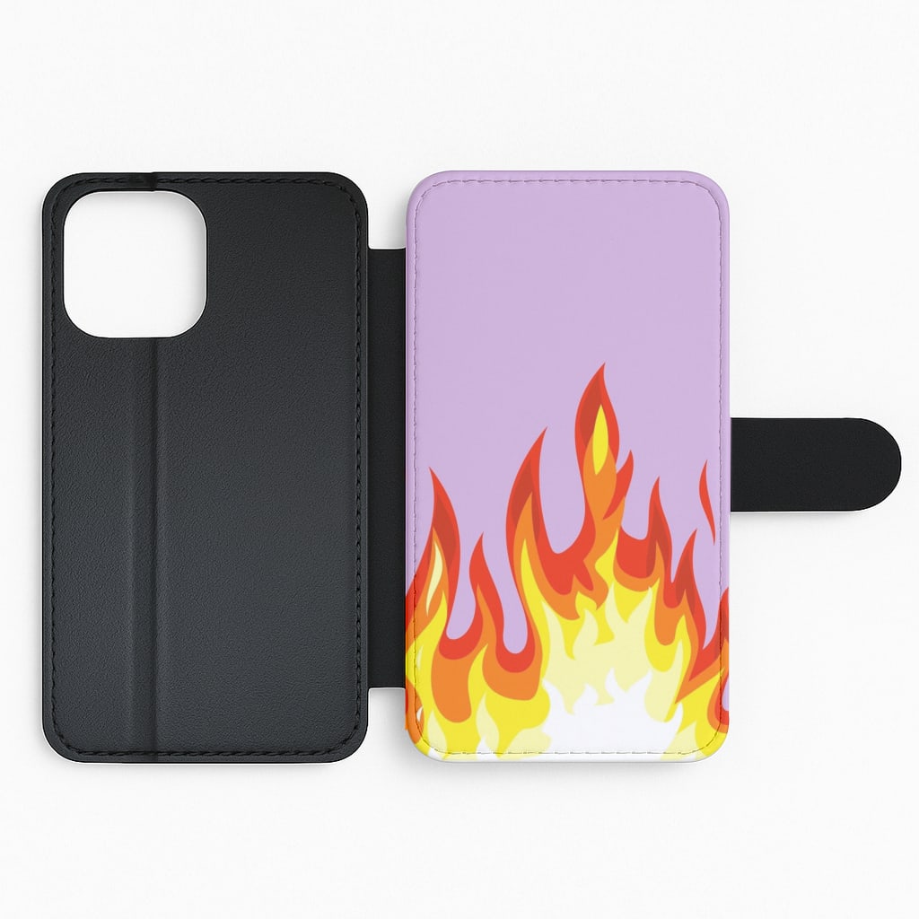Purple Flame Flip Phone Case