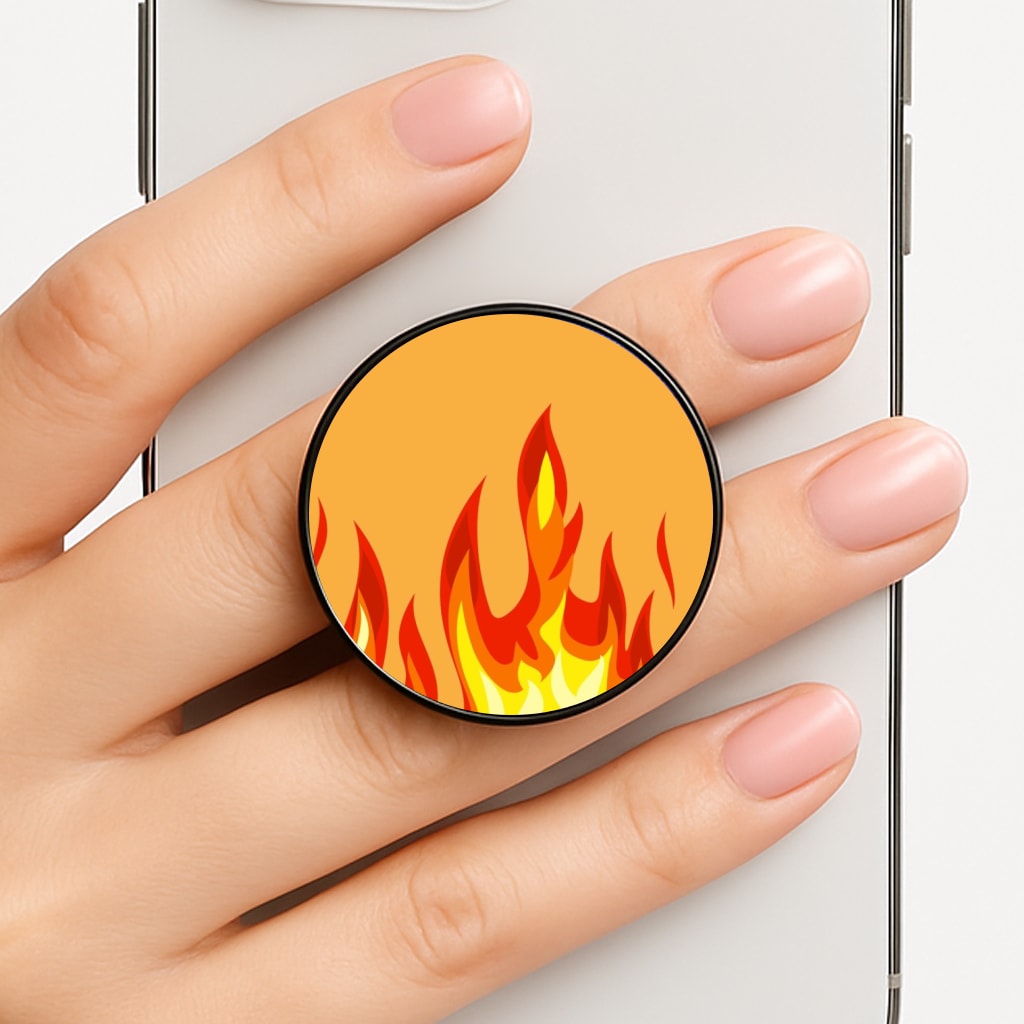 Orange Flame Phone Grip