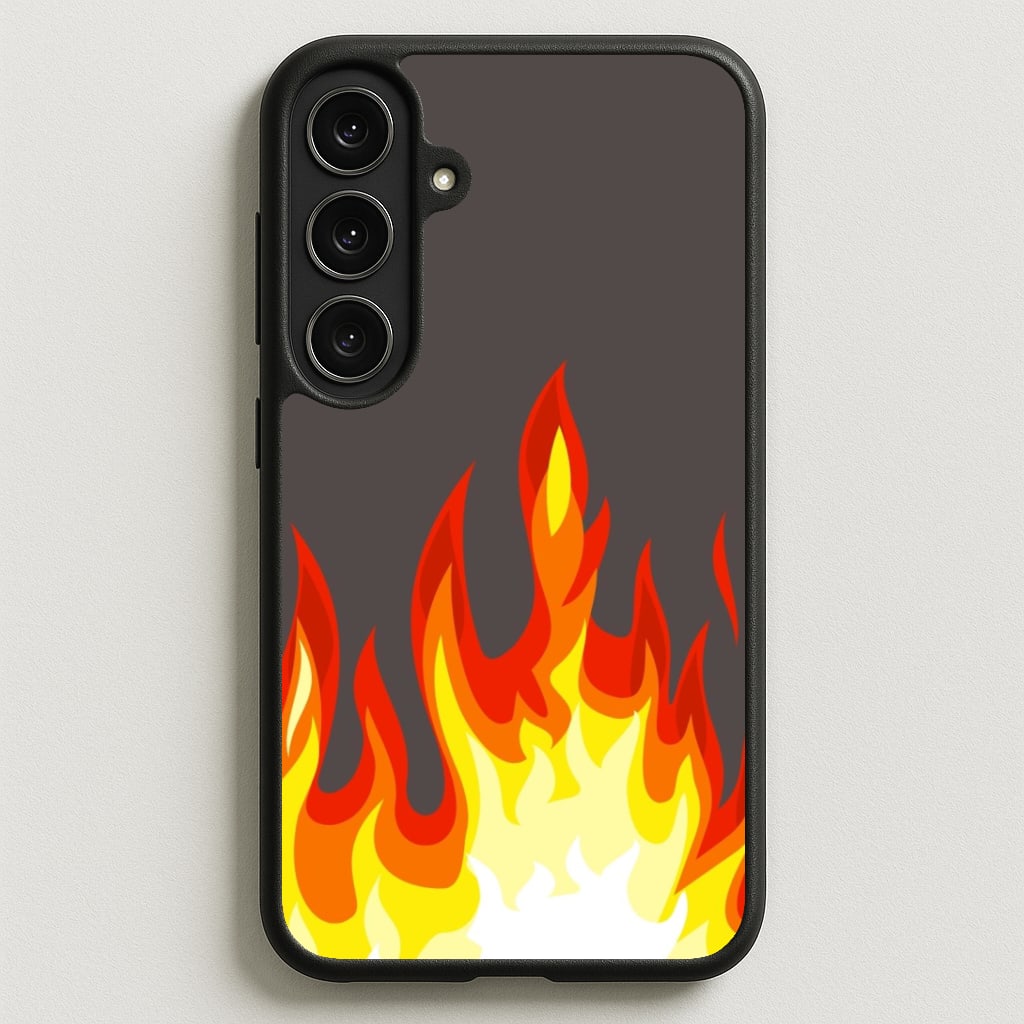 Grey Flame Phone Case for Galaxy S25FE