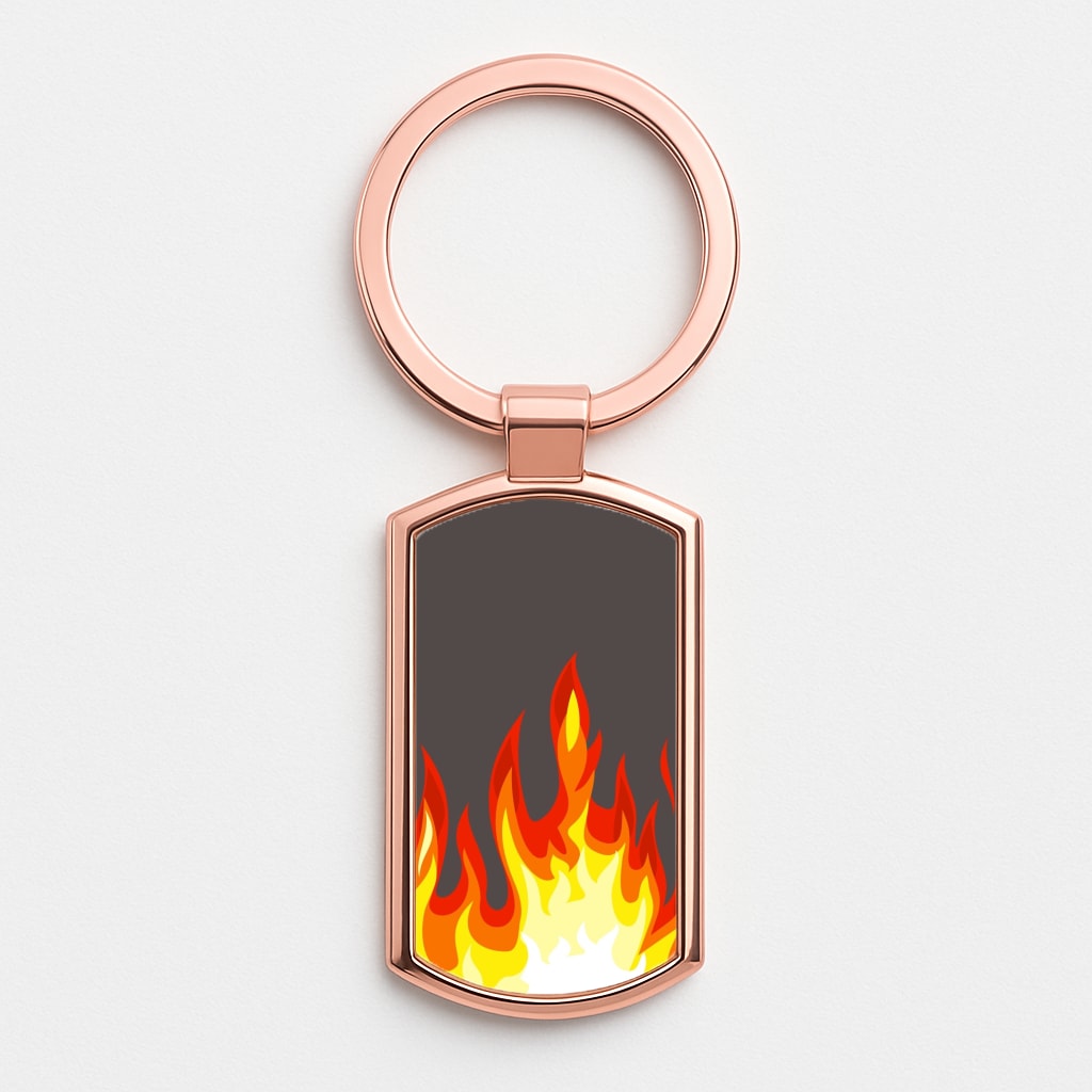 Grey Flame Rose Gold Keyring