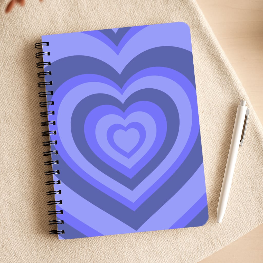 Blue - Colourful Hearts Notepad
