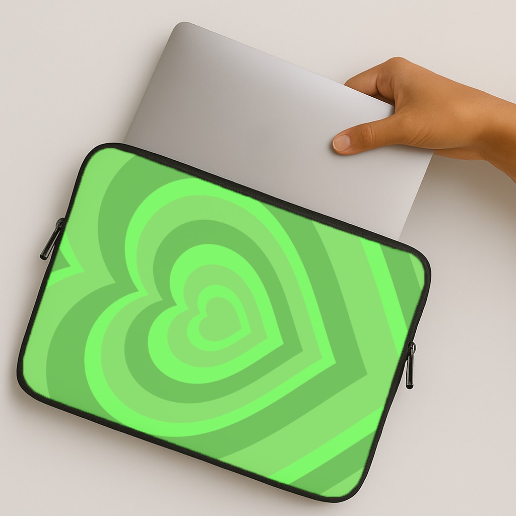 Green - Colourful Hearts MacBook Case