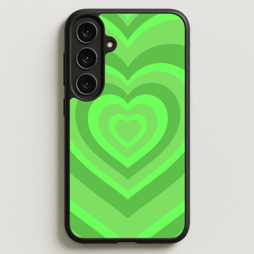 Green - Colourful Hearts Phone Case for Galaxy S25FE