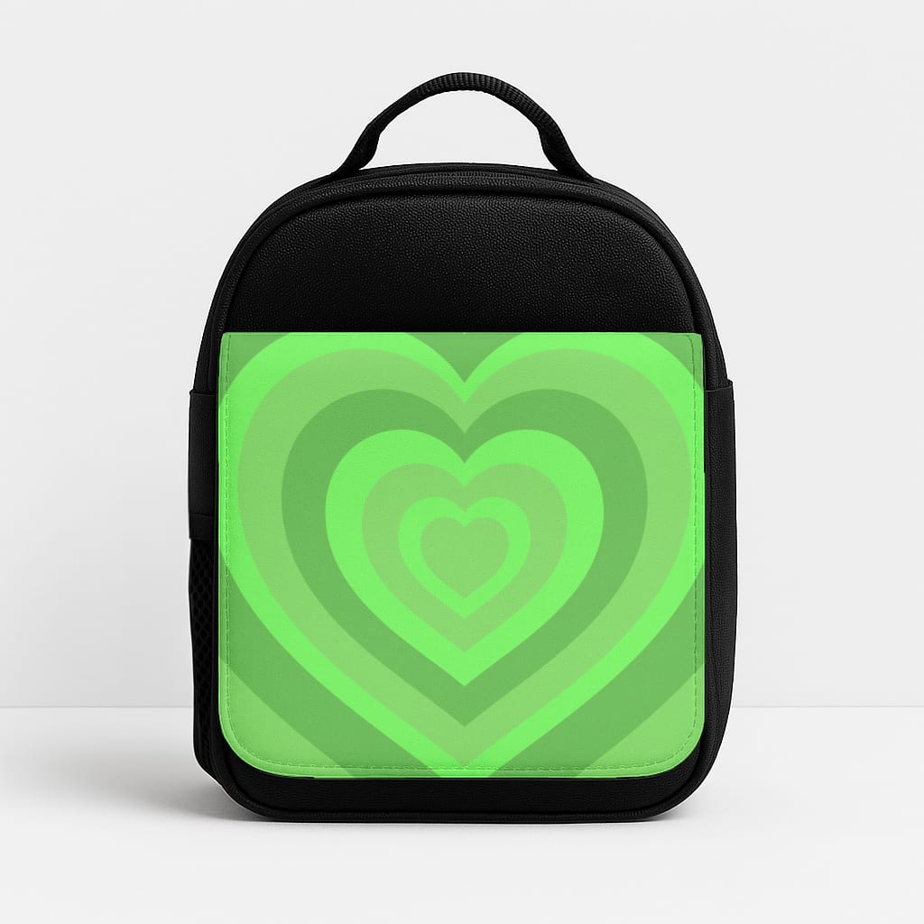 Green - Colourful Hearts Insulated Lunchbox