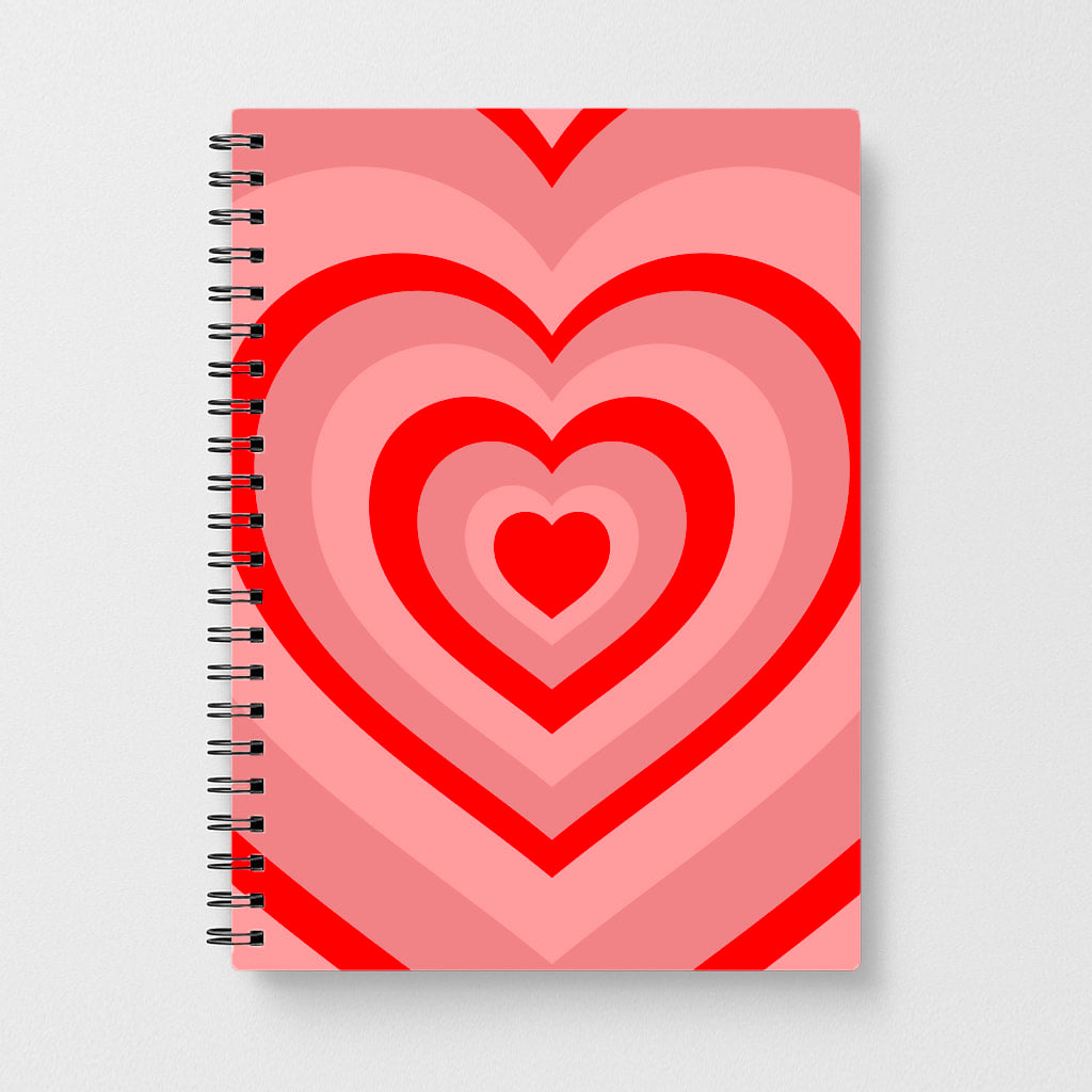 Red - Colourful Hearts Notebook