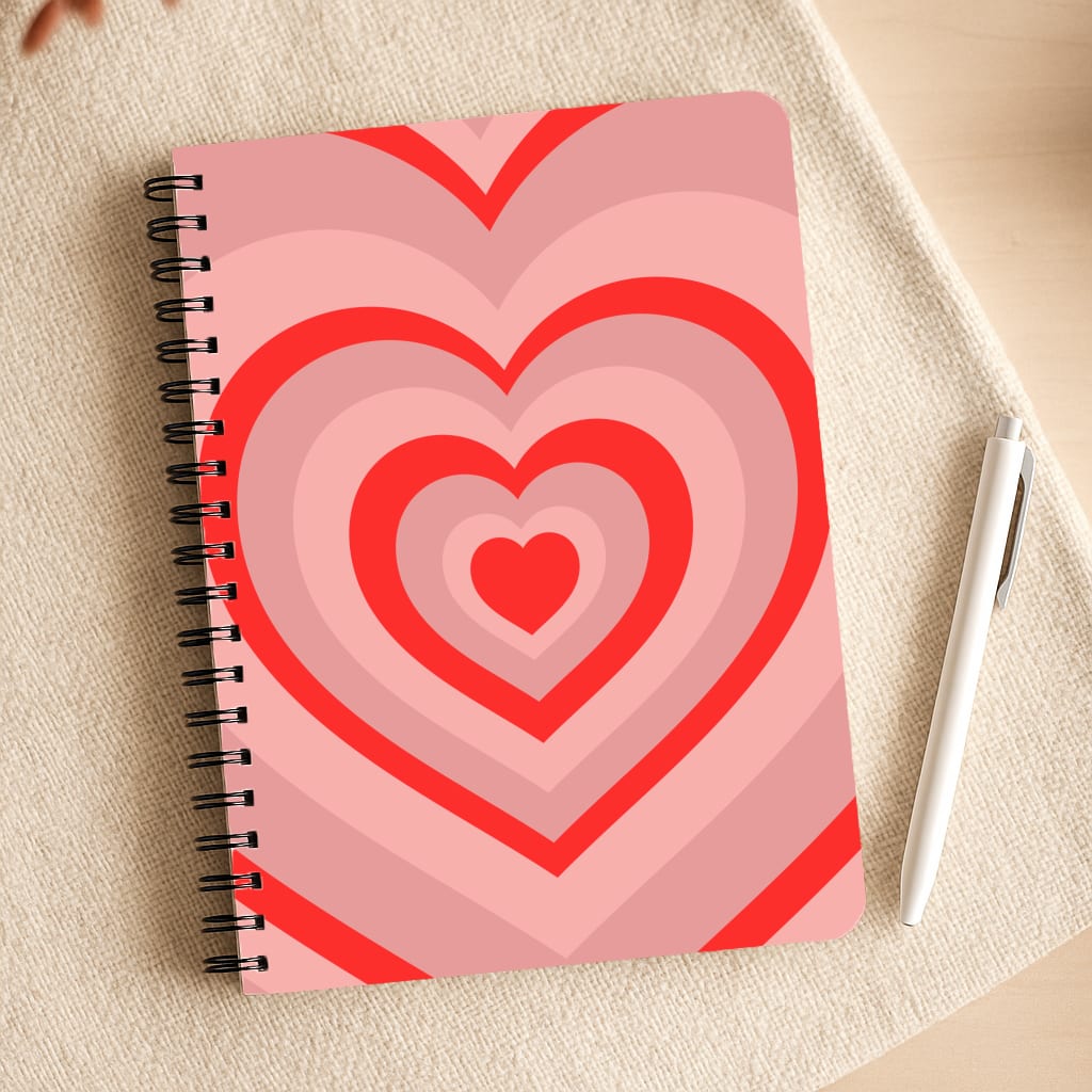 Red - Colourful Hearts Notepad