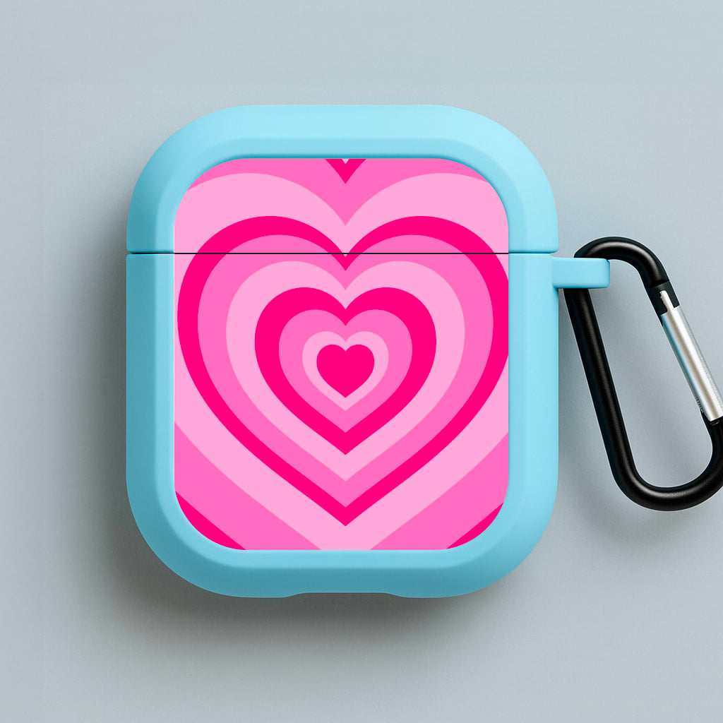 Pink - Colourful Hearts Blue AirPods Case