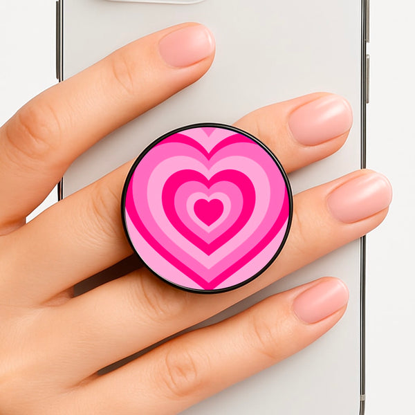 Pink - Colourful Hearts Phone Grip