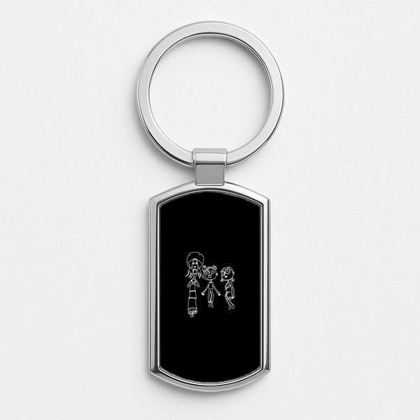 Cor Outline Silver Keyring