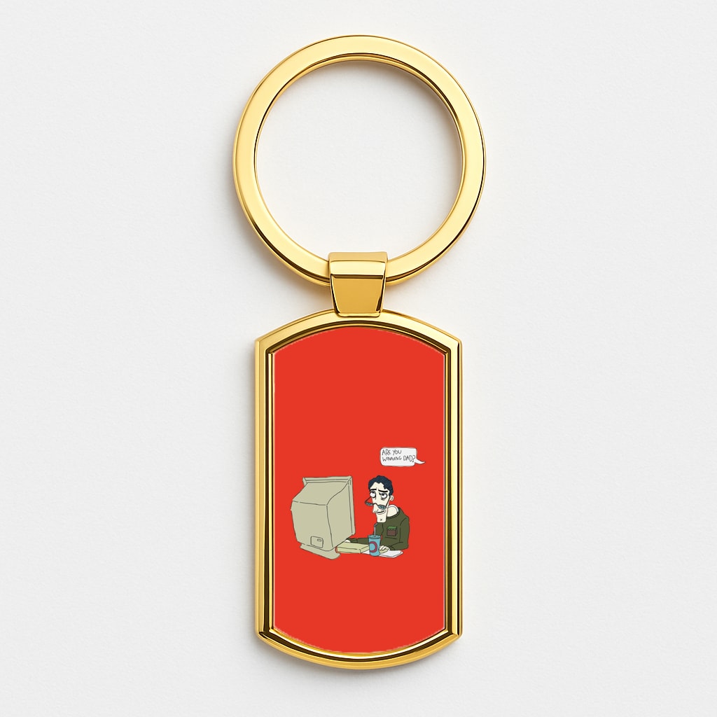 Are You Winning Dad Gold Keyring
