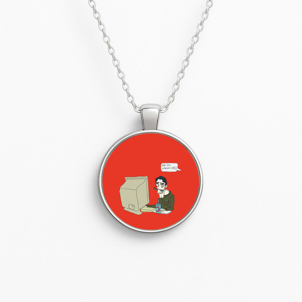 Are You Winning Dad Circle Necklace