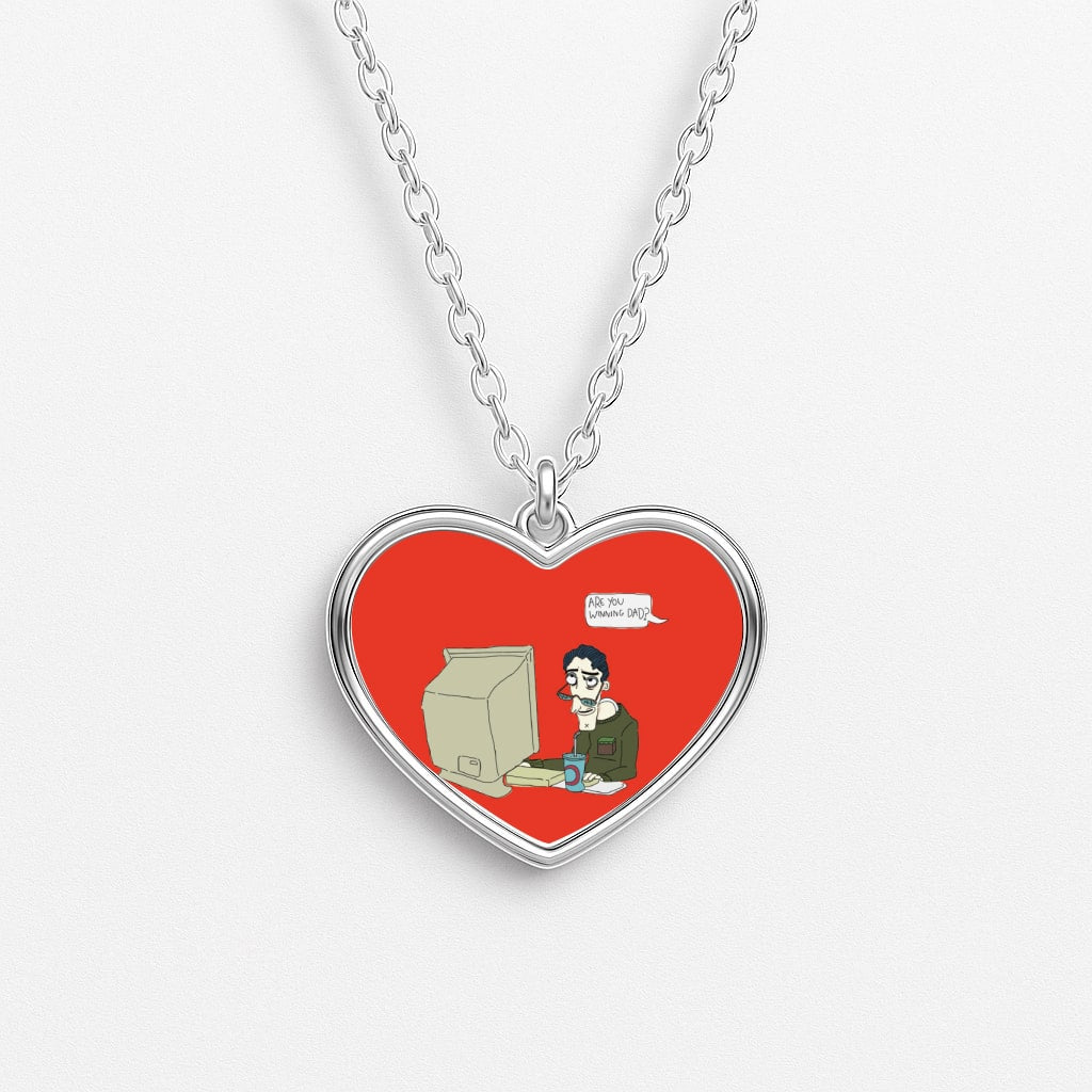 Are You Winning Dad Heart Necklace