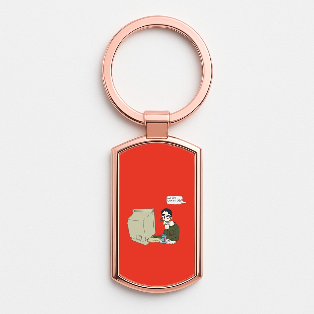 Are You Winning Dad Rose Gold Keyring