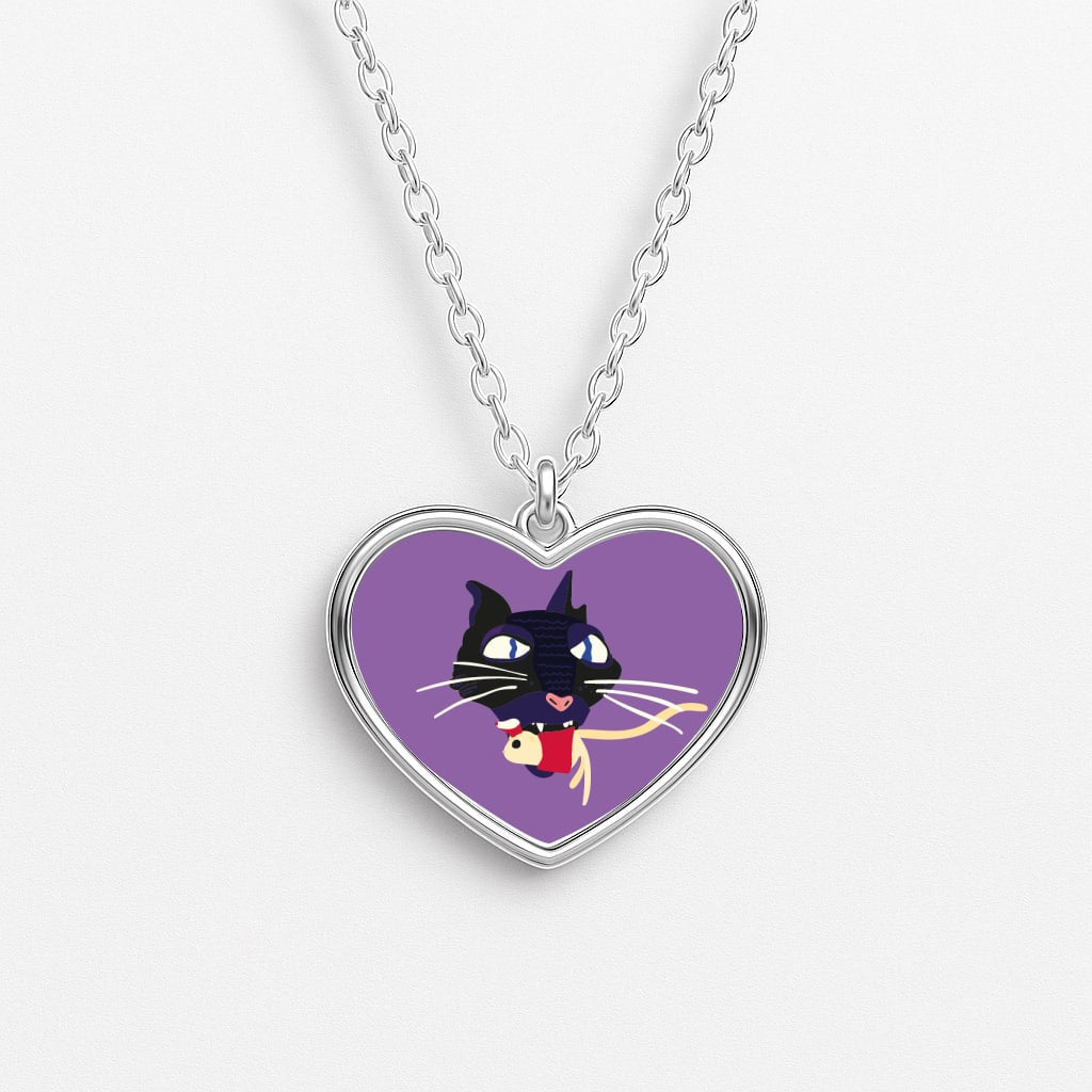 Mouse Eating Heart Necklace