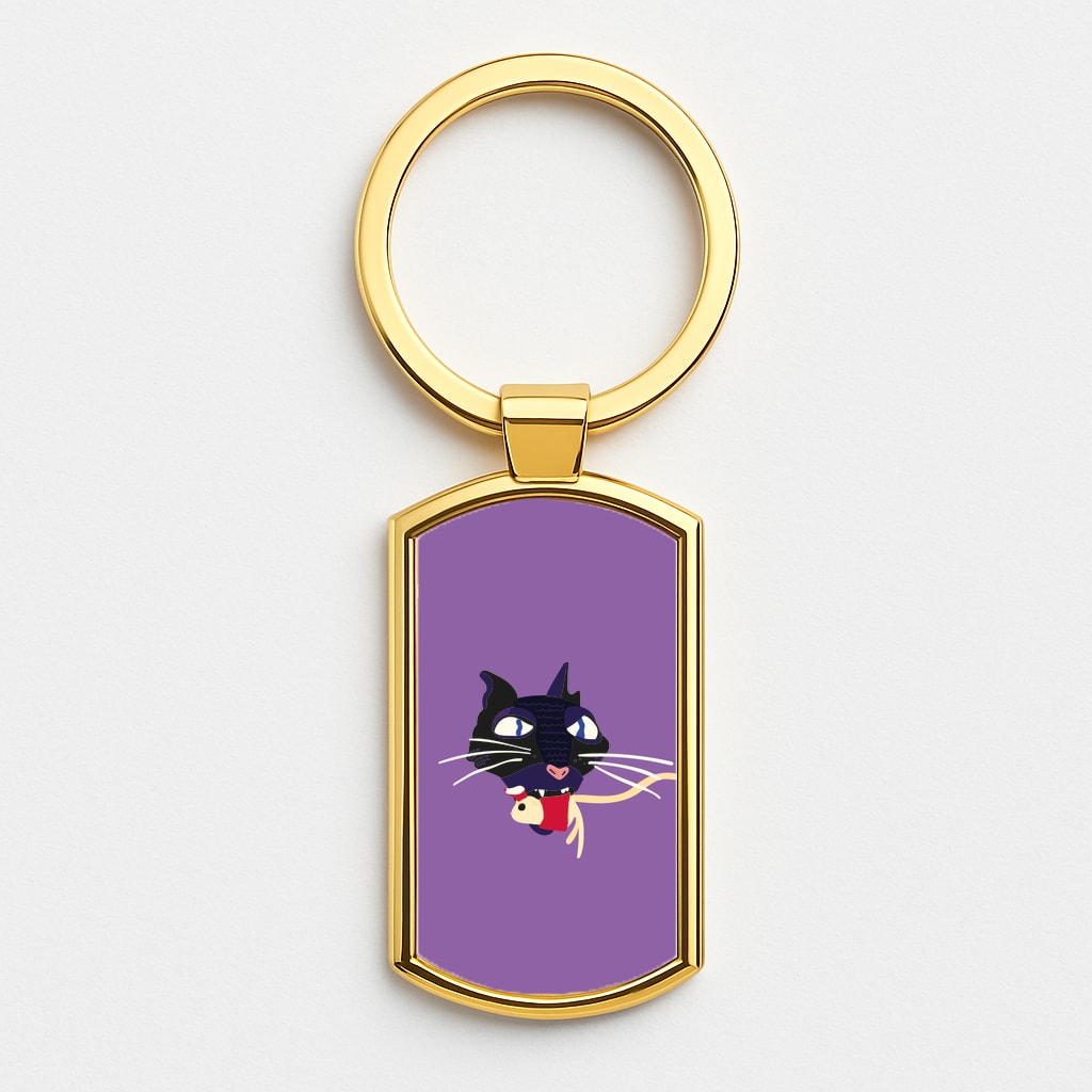 Mouse Eating Gold Keyring