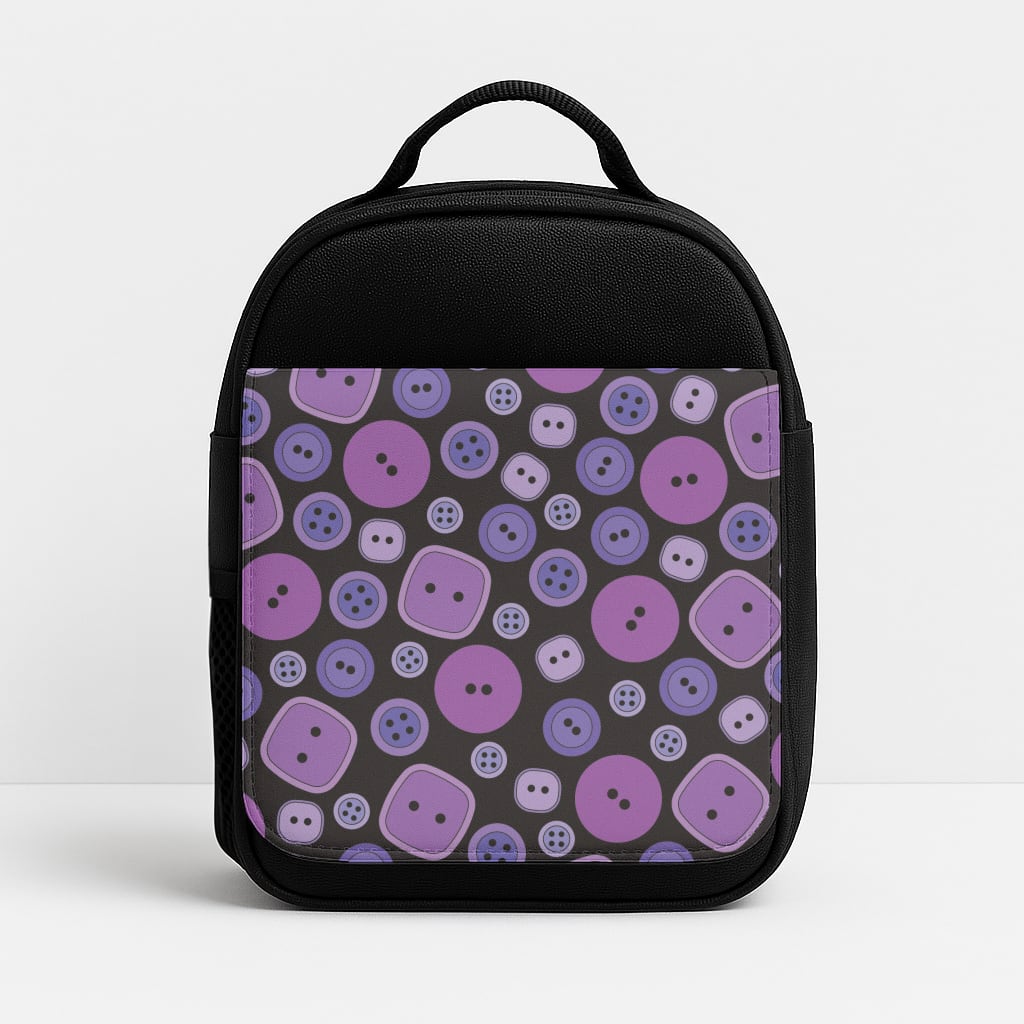 Button Pattern Insulated Lunchbox