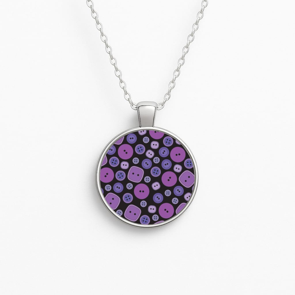 Button Pattern Circle Necklace