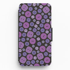 Button Pattern Flip / Wallet Phone Case