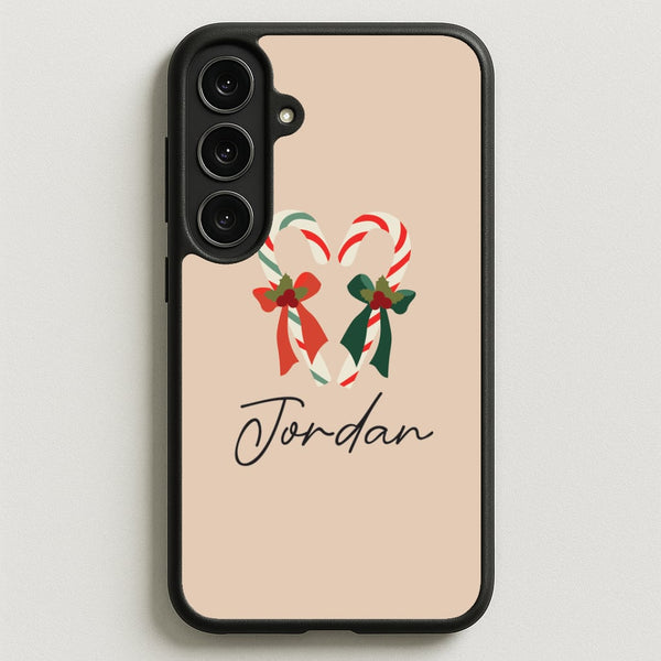 Candycane - Personalised Christmas Phone Case for Galaxy S25FE