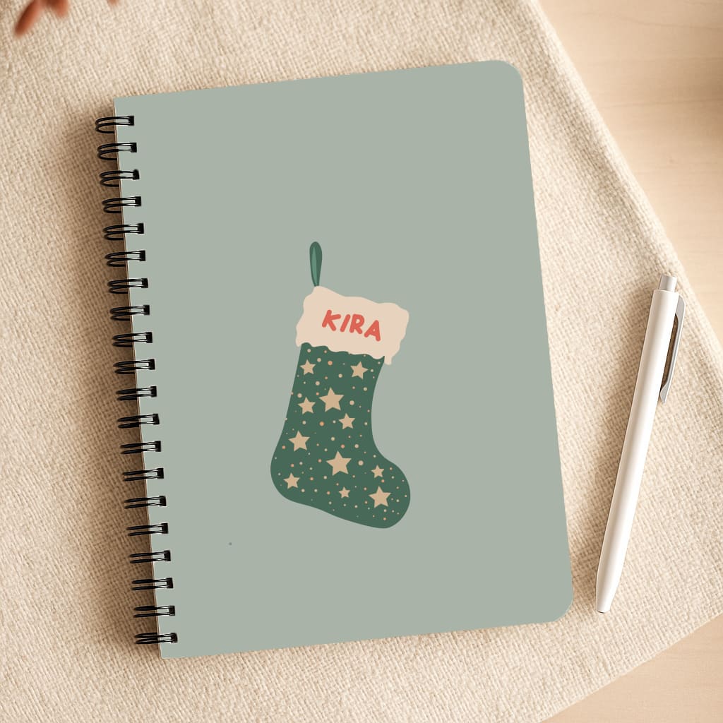 Green Stocking - Personalised Christmas Notepad