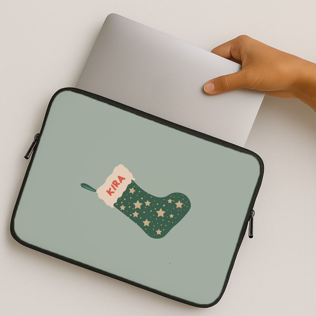 Green Stocking - Personalised Christmas MacBook Case