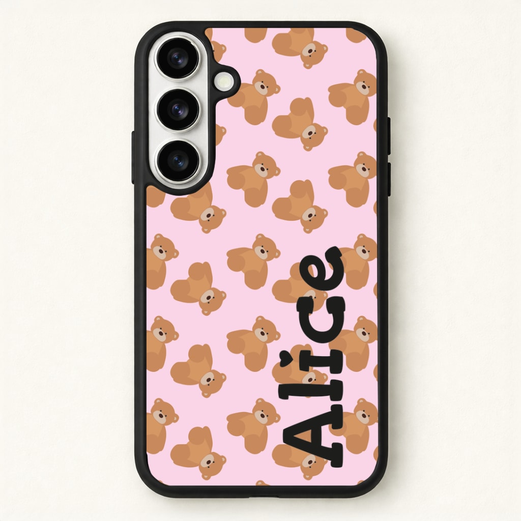 Teddy Bear Pattern - Personalised Christmas Phone Case for Galaxy S26