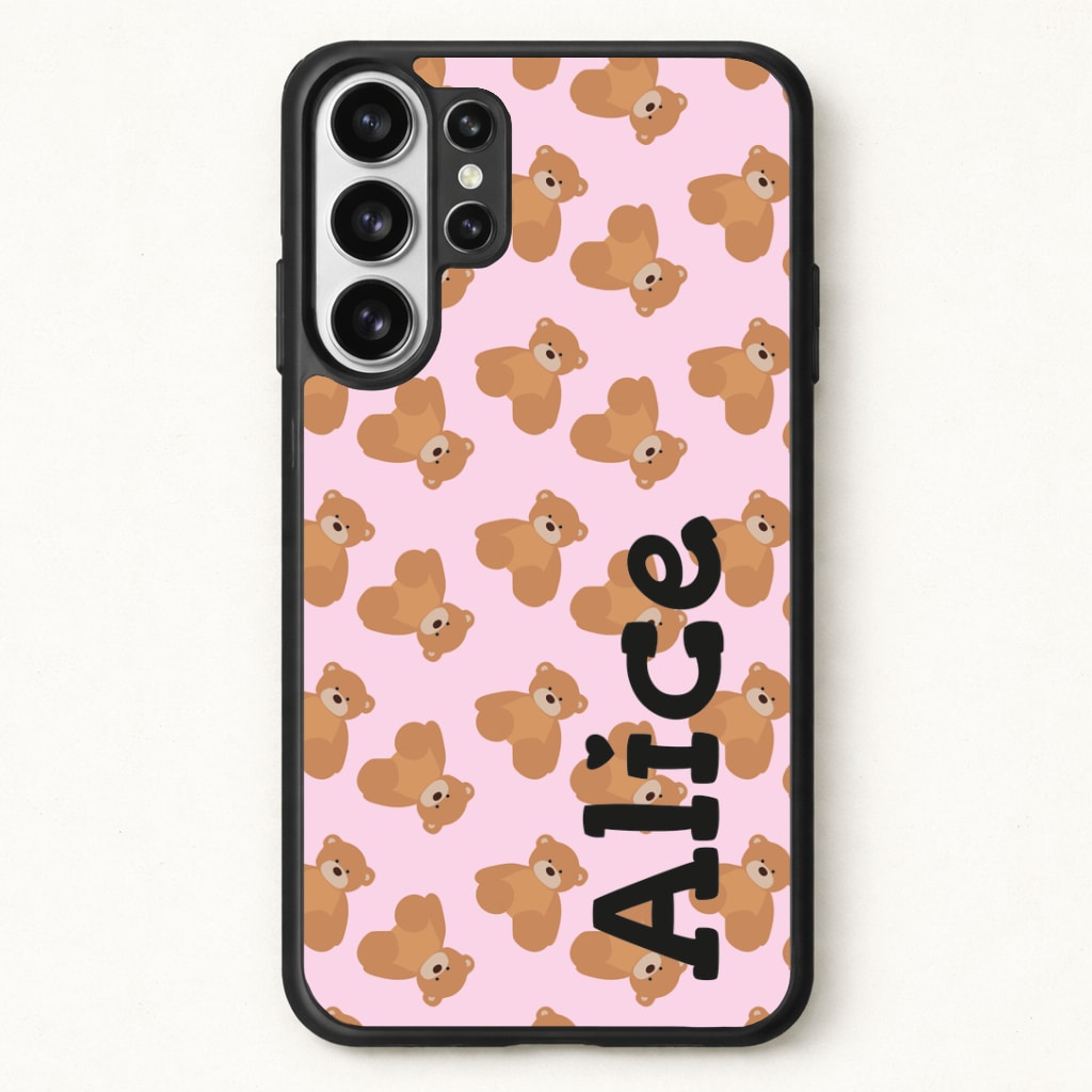 Teddy Bear Pattern - Personalised Christmas Phone Case for Galaxy S26 Ultra
