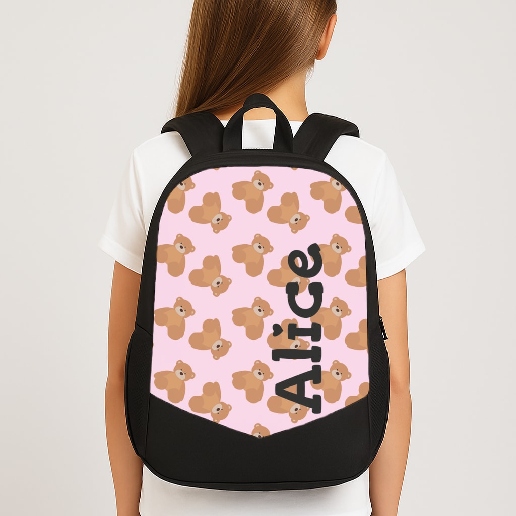 Teddy Bear Pattern - Personalised Christmas Backpack
