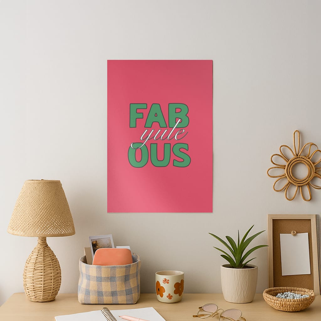 Fab-Yule-Ous Red - Christmas Puns Art Print