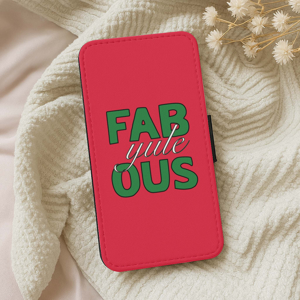 Fab-Yule-Ous Red - Christmas Puns Wallet Phone Case